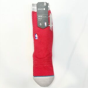 Stance Red and Gray Athletic Crew Socks